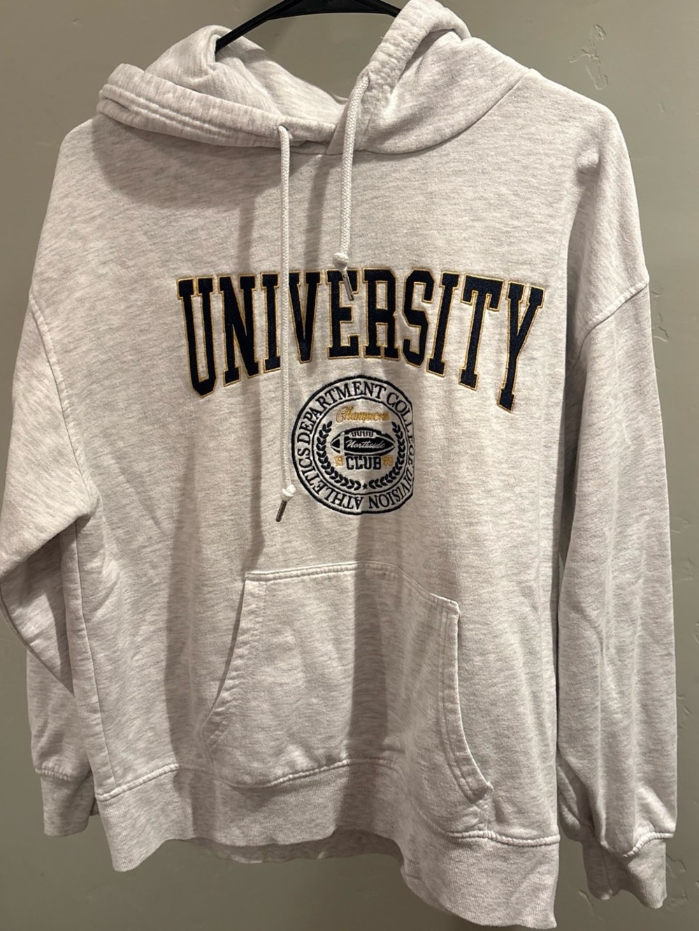 Garage Light Gray "University" Pullover Hoodie with Black & Gold Trim